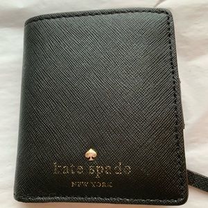 Kate spade small black leather wallet
